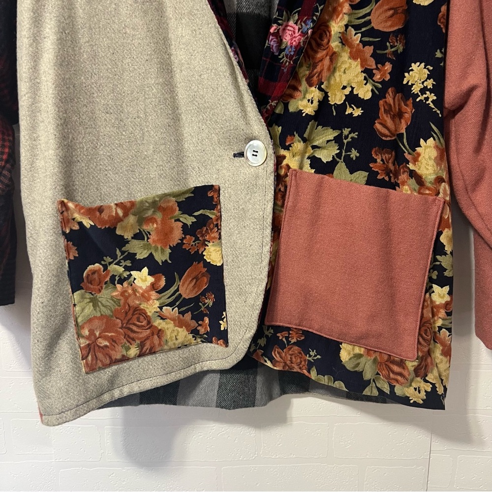 Unique Mixed Media Upcycled Patchwork Whimsical C… - image 3